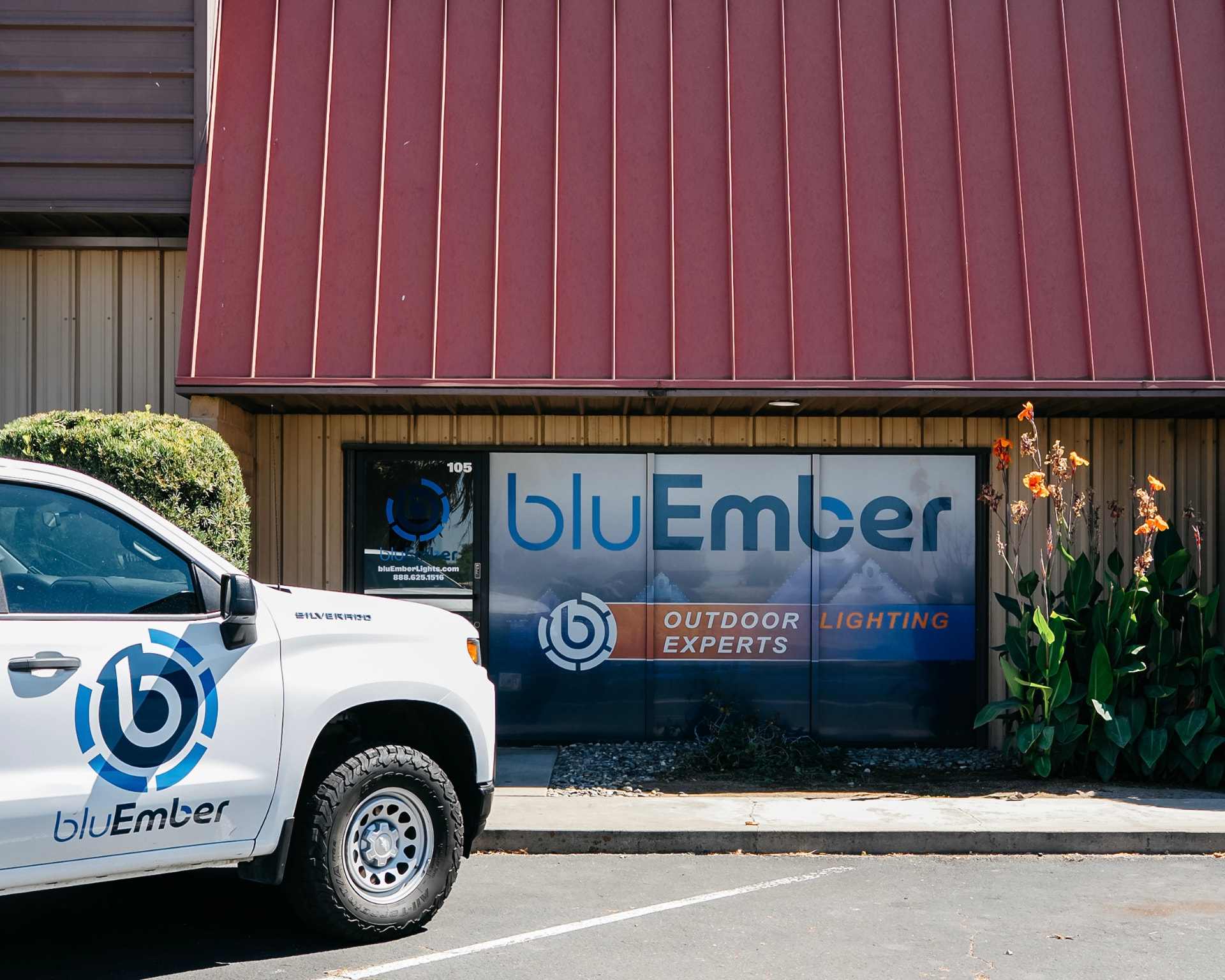 Permanent outdoor lighting installed by bluEmber in Jurupa Valley, California